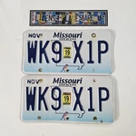 2019 Missouri License Plate Pair Original Matching Mo Blue Bird Tags WK9 X1P. Fixed Price $24.99.