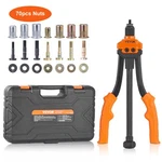 Vevor Rivet Tool 14IN Rivnut Kit Pcs Mandrels 70 Nuts. Fixed Price $39.99.