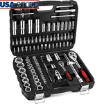 94 Piece Mechanics Tool Set Socket Ratchet Wrench Universal Joint Storage Box Us. Fixed Price $83.99.