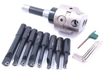 Hhip 1001-0205 Indexable Tool Set With 3 Boring Head, R8 Shank And Bars. Fixed Price $349.00.