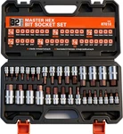 High Torque Master Hex Bit Socket Set, 32-PIECE Sae & Metric Allen. Fixed Price $64.39.