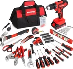 Fastpro 232PC Home Tool Set W/ 20V Cordless Drill & Storage Bag Red. Fixed Price $114.90.
