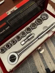 Vintage Stanley Professional 12 Piece 1/2" Drive Socket Set Made Usa. Fixed Price $40.00.